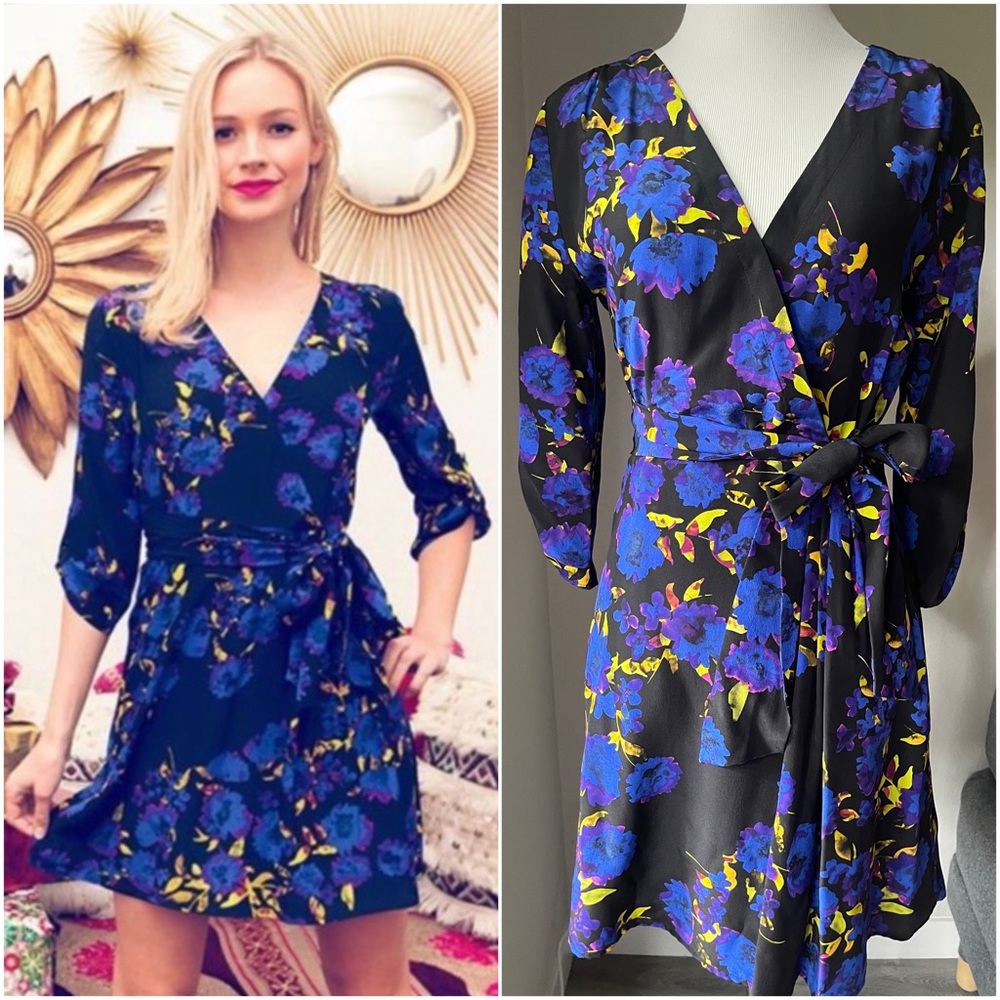 Yumi Kim Silk Floral Wrap Silk Dress - Gem